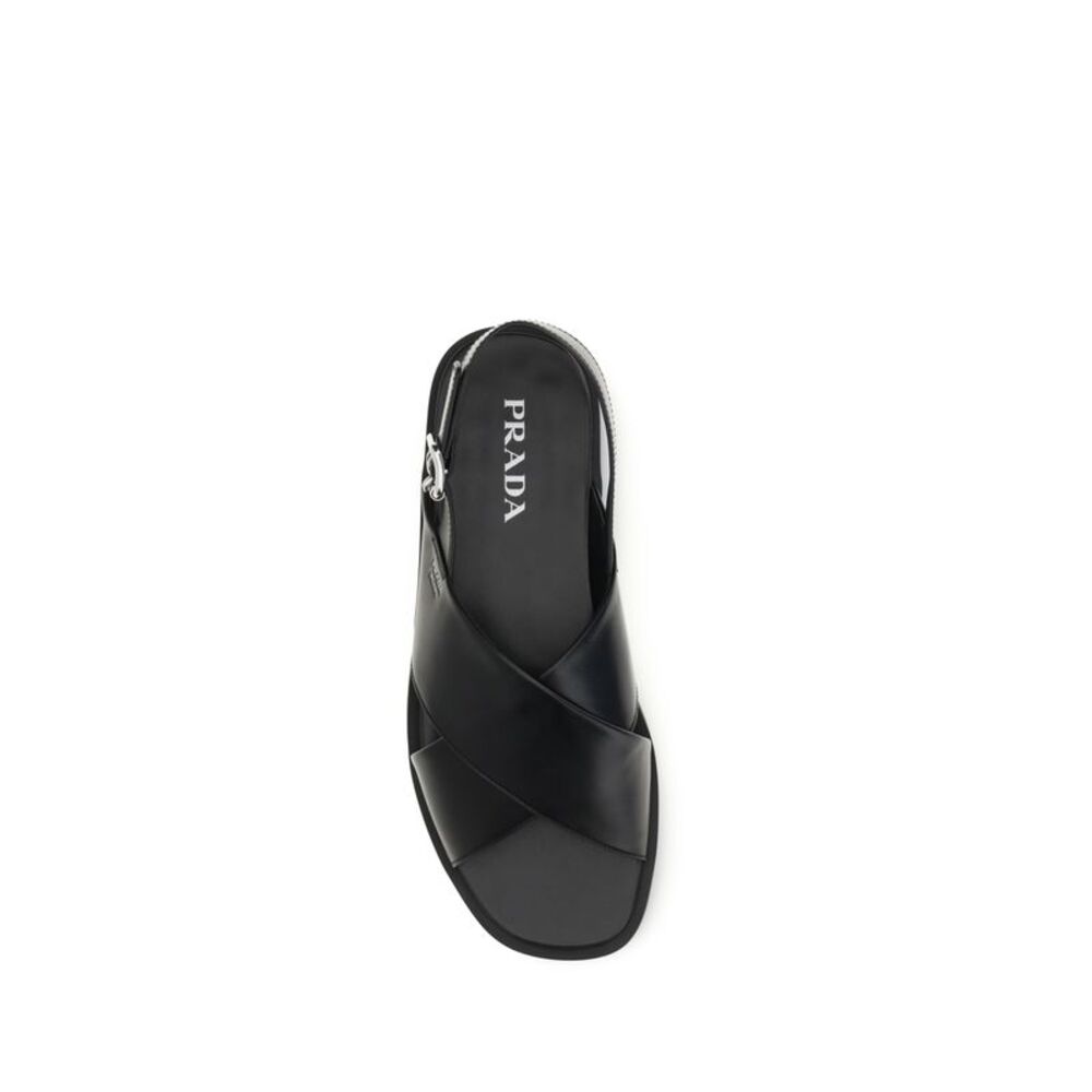 Prada Men Saffiano Criss-Cross Sandals - Picture 4 of 4